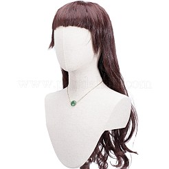 Flache runde Naturstein-Halskette mit Anhänger für Mädchen und Frauen&nbsp;NJEW-JN03749
