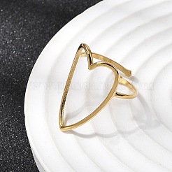 5 bague manchette ouverte en acier inoxydable 304 pour femme&nbsp;RJEW-K313-12G