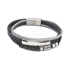 Bracelets multibrins en cordon de cuir microfibre&nbsp;BJEW-C153-01F