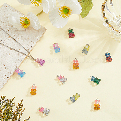 40pcs 10 couleurs pendentifs en résine transparente&nbsp;RESI-CP0001-11