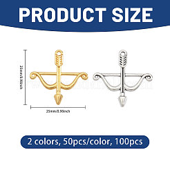 100 pièces 2 couleurs pendentifs en alliage de style tibétain&nbsp;FIND-CA0011-58