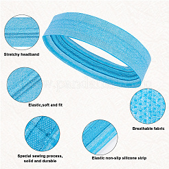 6 Stück breites Stirnband aus Polyester und Silikon in 6 Farben für den Sport&nbsp;AJEW-GF0010-80