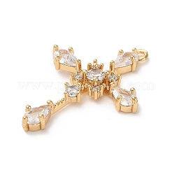 Pendentifs avec zircon cubiques à micro-pavés en laiton&nbsp;KK-P301-03D-G