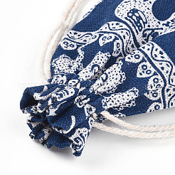 Bolsas de embalaje de polialgodón (poliéster algodón) con estampado de elefante&nbsp;ABAG-T004-10x14-38