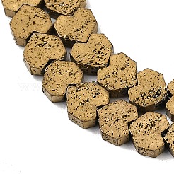 Brins de perles de pierre de lave naturelle galvanisées&nbsp;G-K388-04B-09