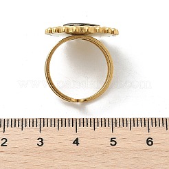 Flache runde Fingerringe aus 304er Edelstahl mit Paua-Muschel für Damen&nbsp;RJEW-G346-08G-01