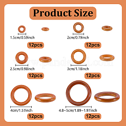 72 Stück 6 Stile Ahornholz-Verbindungsringe für DIY-Zubehör&nbsp;WOOD-GA0002-13