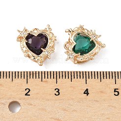 Pendenti in ottone e vetro con micro pavé di zirconi cubici&nbsp;KK-S532-04KCG