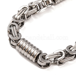 Bracelets à chaîne byzantine en acier inoxydable 201 résistant au ternissement&nbsp;BJEW-B078-72P