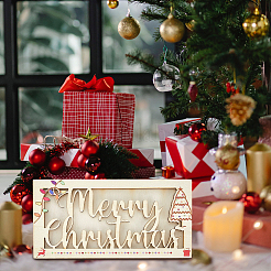 Weihnachtsmotiv Rechteckiger Geldhalter aus Holz&nbsp;AJEW-WH20006-282A