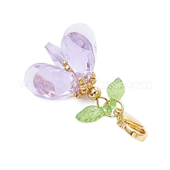 Decorazioni pendenti in vetro con fiori&nbsp;HJEW-MZ00262