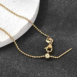 Collares unisex de cadena de bolas de acero inoxidable 304 de 1.2 mm&nbsp;NJEW-P356-14G