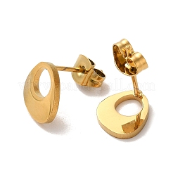 Pendientes de botón de acero inoxidable 304 con revestimiento al vacío de PVD&nbsp;EJEW-Z040-52G