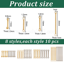 80 Stück 8 Stile 201 Edelstahl-Anschluss-Charms&nbsp;STAS-AR0001-11