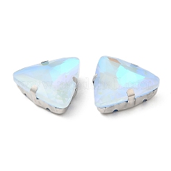 Triangle moka fluorescent(mi) cousu sur strass&nbsp;GGLA-Q086-01A-P02