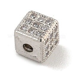 Messing Micro Pave klare Zirkonia Perlen&nbsp;KK-G493-37C-P01