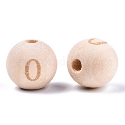 Unvollendete europäische Perlen aus Naturholz&nbsp;WOOD-S045-141A