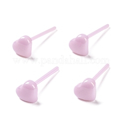 Pendientes de botón de corazón de cerámica con circonita biocerámica hipoalergénica&nbsp;EJEW-Z023-08D