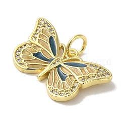 Pendentifs en laiton émaillé avec micro pavé de zircone cubique&nbsp;KK-Z042-05G-04
