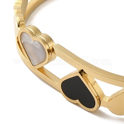 Braccialetti in acciaio inossidabile smaltato a forma di cuore con cerniera&nbsp;BJEW-E099-03G