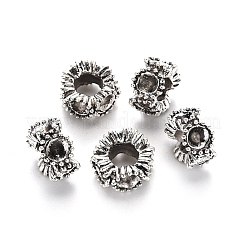 Supports de perles européennes avec strass en alliage de style tibétain&nbsp;TIBE-N006-144AS-LF