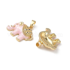 Pendentifs avec zircon cubiques à micro-pavés en laiton&nbsp;KK-F924-20B-G03