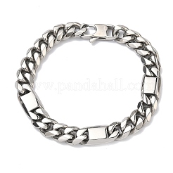 304 Edelstahl Cuban Link Kettenarmbänder für Damen&nbsp;BJEW-G779-04B-P