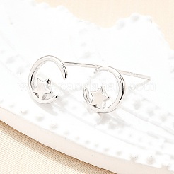 925 Sterling Silber Ohrstecker&nbsp;EJEW-P305-01E-P
