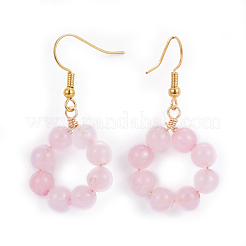 Naturali Quarzo Rosa ciondola&nbsp;EJEW-JE03300-02