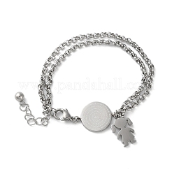 Bracelets à maillons multibrins en acier inoxydable 304&nbsp;BJEW-A036-06P