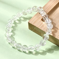 Bracelets extensibles en perles rondes de cristal de quartz naturel pour femmes&nbsp;BJEW-L712-B03-8mm