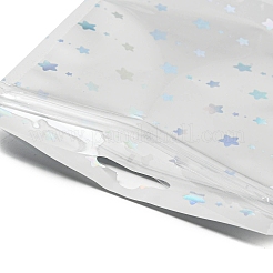 Sacs cadeaux rectangulaires en plastique holographique à paillettes yin-yang avec fermeture éclair&nbsp;OPP-E004-01B-A02