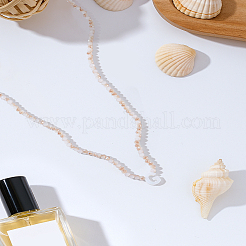 1 collana di perline di vetro rondelle&nbsp;NJEW-LP0007-23G