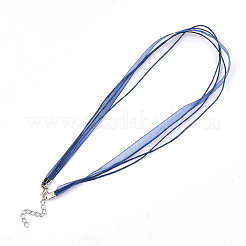 Collar de cordón encerado y cinta de organza.&nbsp;NCOR-T002-227