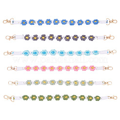 6 Stück 6 Farben Baumwollkordel gestrickter Gänseblümchen-Cup-Gürtel&nbsp;AJEW-TA0002-37