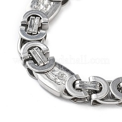 Anlaufgeschütztes Set aus Halskette und Armbändern aus 201 Edelstahl mit ovalen Gliedern&nbsp;SJEW-G083-08P
