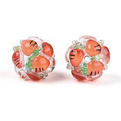 Perle rotonde di resina di frutta&nbsp;RESI-T059-03H