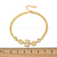 Messing Micro Pave klare Zirkonia Link Armbänder&nbsp;BJEW-U020-08G