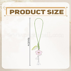1 pz decorazioni pendenti in smalto e lavorazione a lume in lega di fiori&nbsp;AJEW-LP0004-61