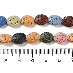 Fili di perline tinti di roccia lavica naturale&nbsp;G-H311-01-05