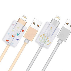 4 Paar TPU-Datenkabel-Schutzhüllen in 4 Stilen&nbsp;AJEW-HY0001-31