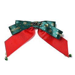 Weihnachts-Sicherheitsnadel-Brosche aus Polyesterband mit Schleife&nbsp;JEWB-H012-02
