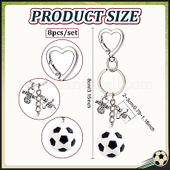 8 t-shirt en PVC et alliage avec ballon de football et pendentif orné d'un mot&nbsp;KEYC-PH01644