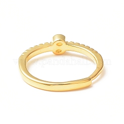 Anello regolabile con lettera iniziale in zirconia cubica trasparente&nbsp;RJEW-C052-01G-S