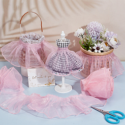 Organza-Plissee-Spitzenband&nbsp;OCOR-WH0097-42C