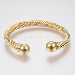 304 Edelstahl-Manschettenarmreifen Drehmoment-Armreifen&nbsp;BJEW-H570-28G