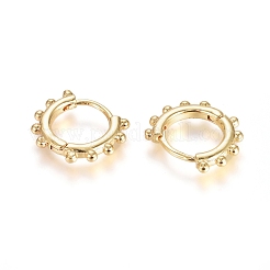 Latón pendientes de aro Huggie&nbsp;EJEW-G275-03G