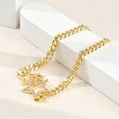 Braccialetti in ottone con micro pavé di zirconi trasparenti&nbsp;BJEW-M050-01G-03