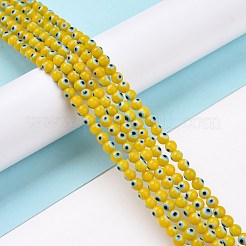 Handgefertigte Murano bösen Blick runde Perle Stränge&nbsp;LAMP-L055-4mm-19