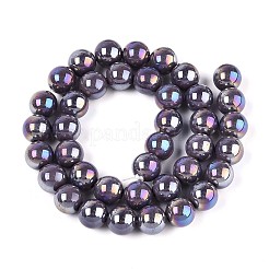 Undurchlässige Glasperlenstränge galvanisieren&nbsp;GLAA-T032-P10mm-AB15